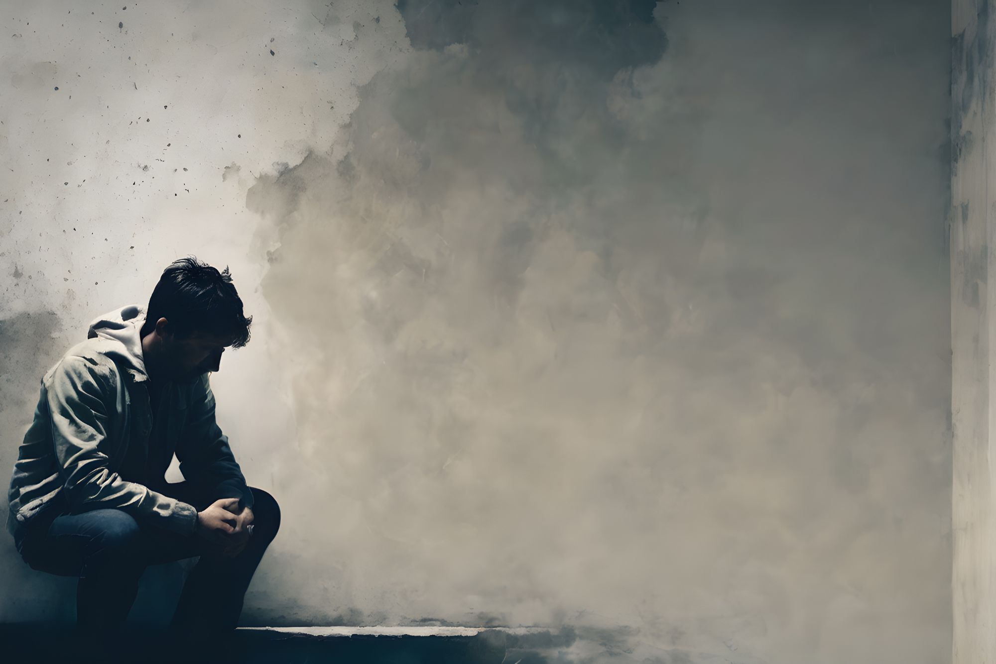 Man sitting alone in a dimly lit room, representing the emotional impact of Seasonal Affective Disorder and the journey toward healing.