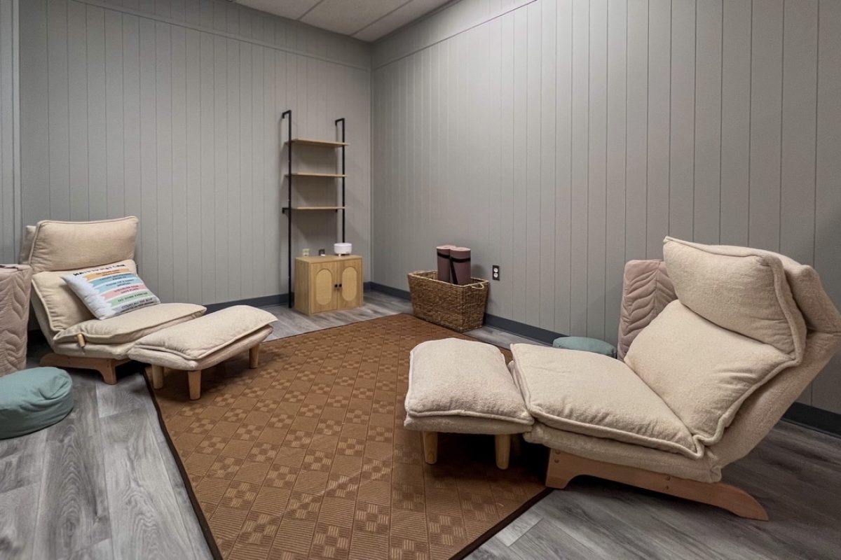Comfortable wellness room designed for counseling and reflection at HARTT in Jasper, Alabama